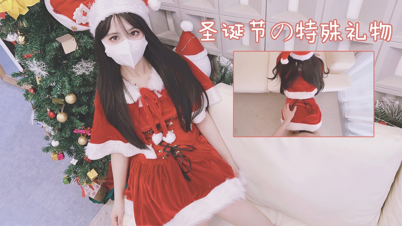 圣诞的特殊礼物 圣诞服的小女友送来的礼物