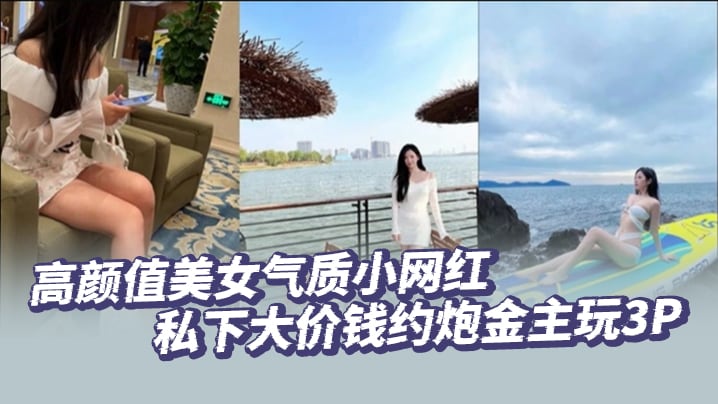 高颜值美女气质小网红私下大价钱约炮金主玩3P大哥.肏的太生猛了把套子都干漏了
