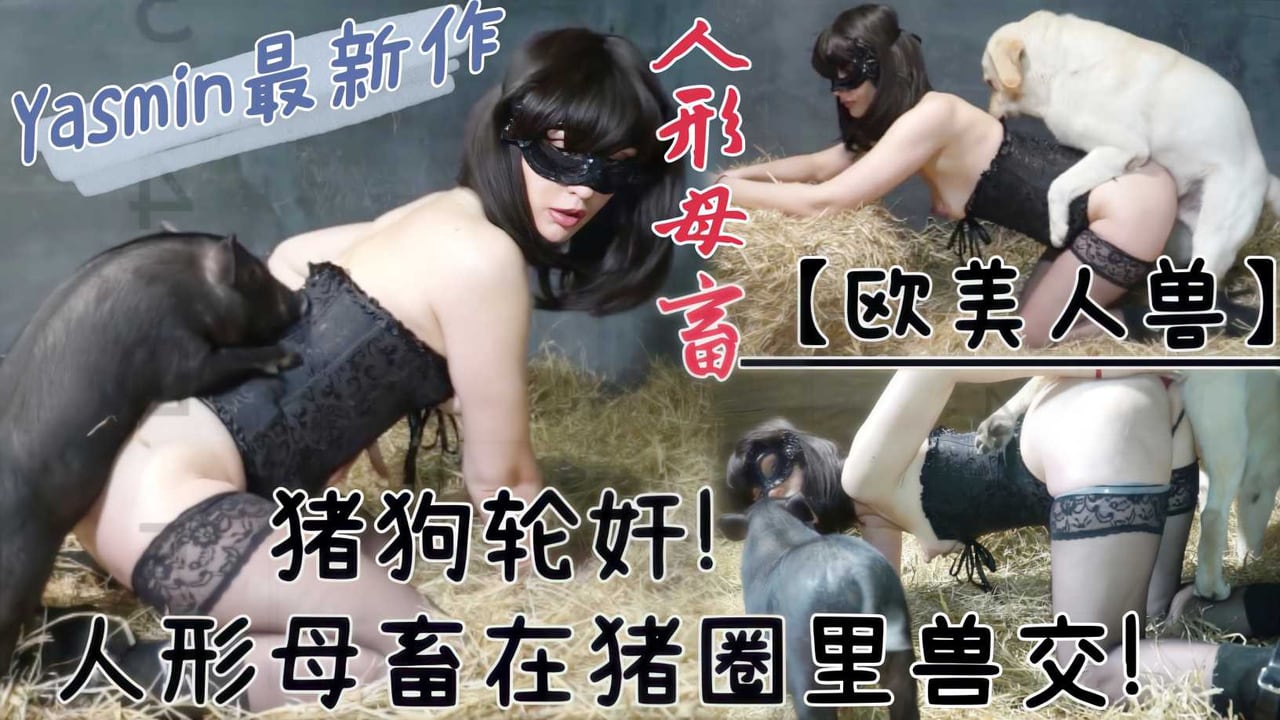 【最新人兽】黑丝人性母畜在猪圈兽交！被猪狗一起轮奸到高潮